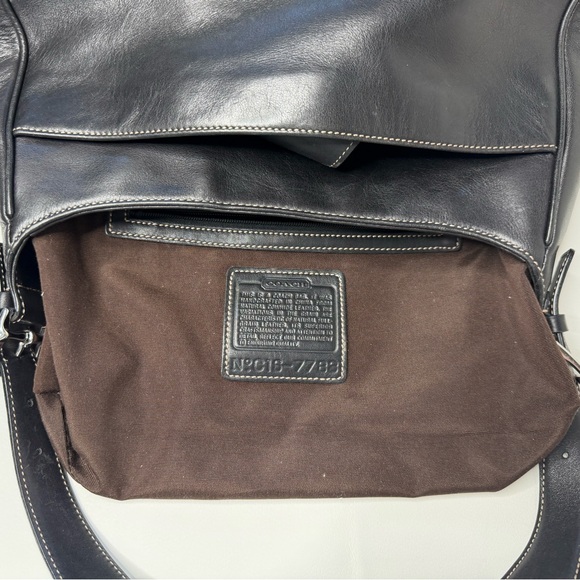 Coach Vintage Hamptons Hobo Shoulder Bag No C1S-7783 Black Leather Nickle Buckle - Picture 10 of 15
